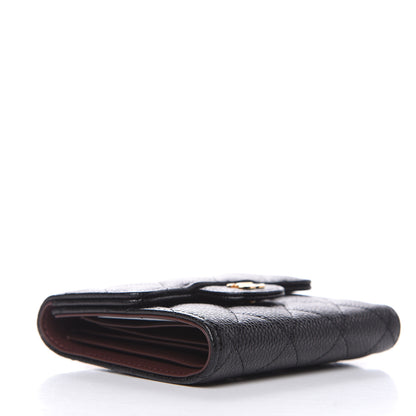 Chanel Caviar Quilted Compact Flap Wallet Black 4 of 9