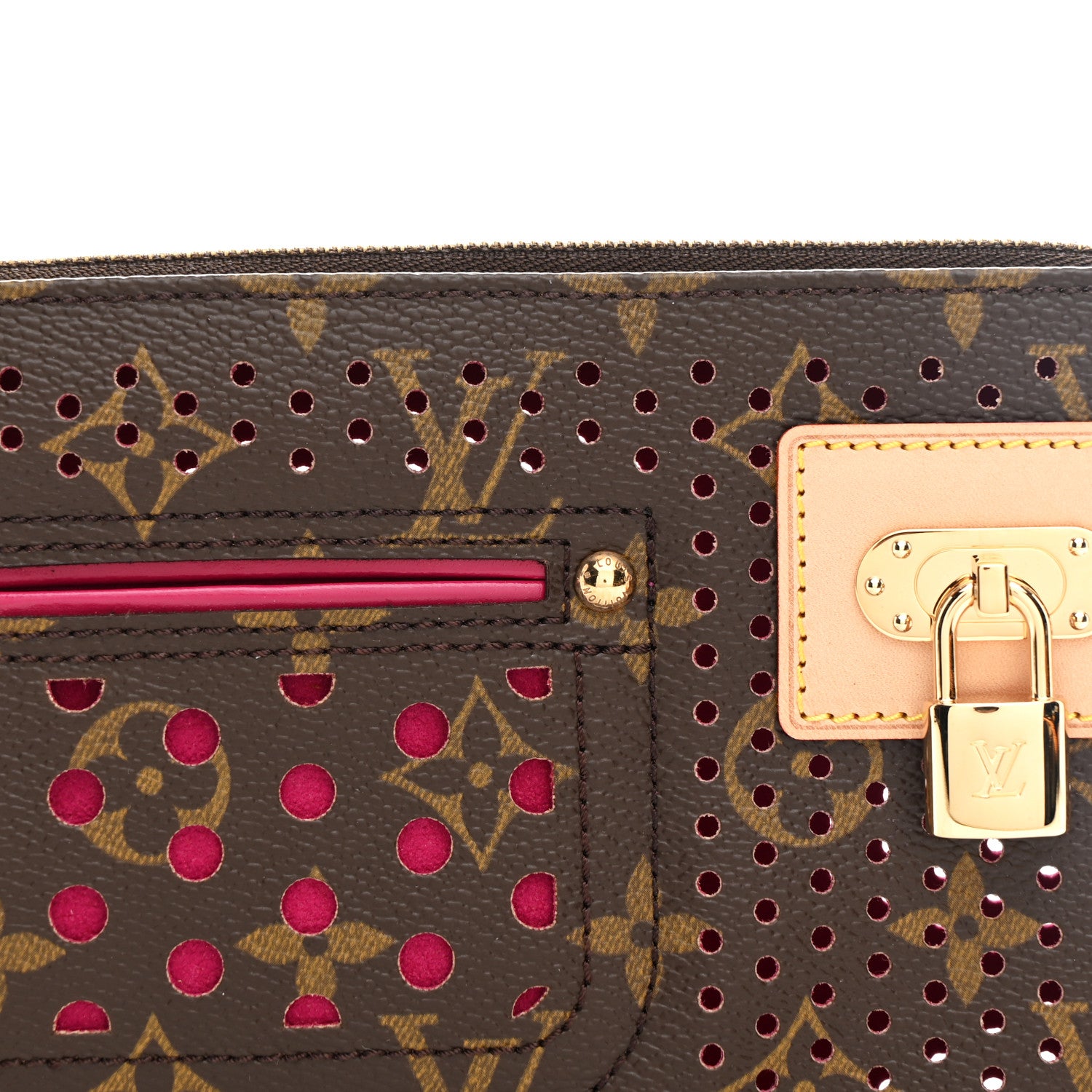 Louis Vuitton Monogram Perforated Pochette Accessories Bag Fuchsia 7 of 9