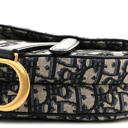 Christian Dior Oblique Mini Saddle Bag With Strap Blue 10 of 10