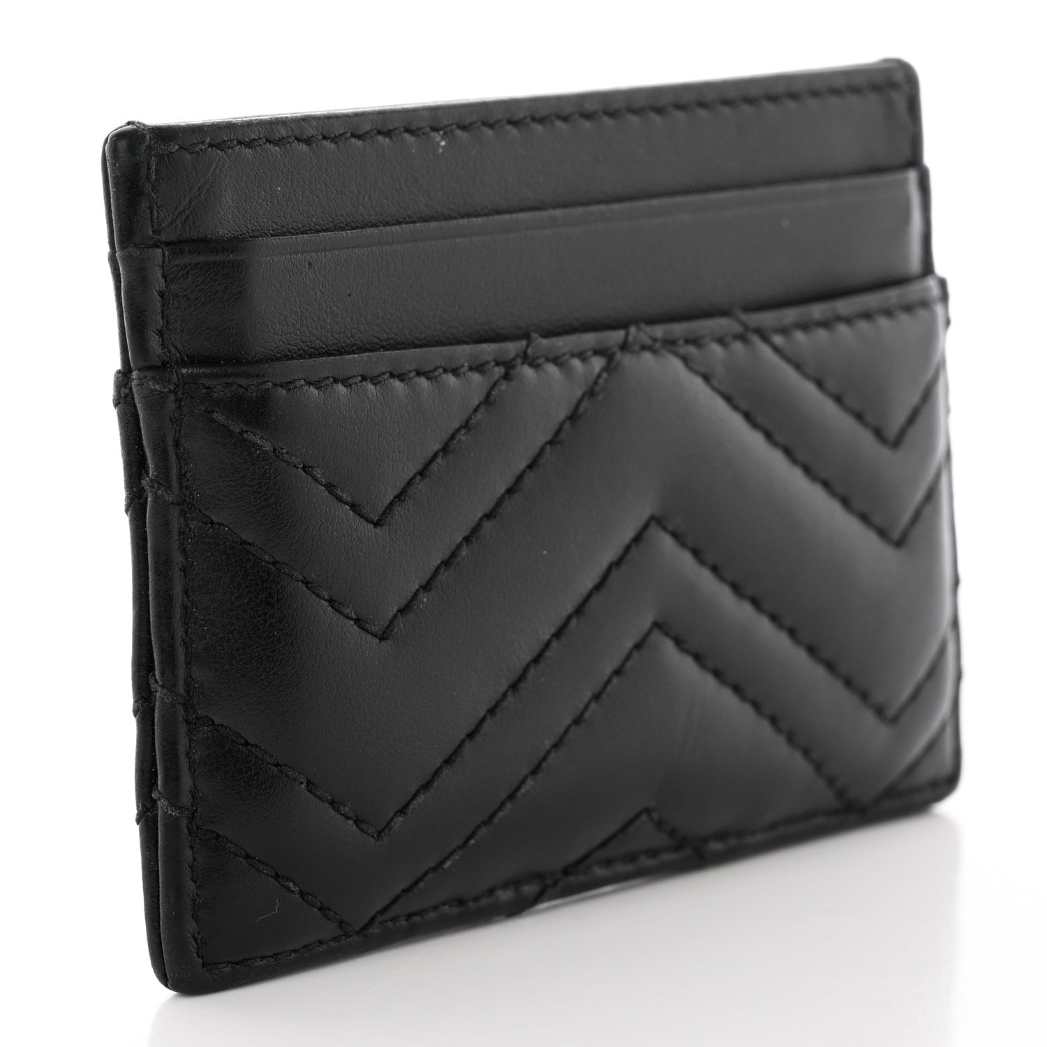 Gucci Calfskin Matelasse GG Marmont Card Holder Black 3 of 11