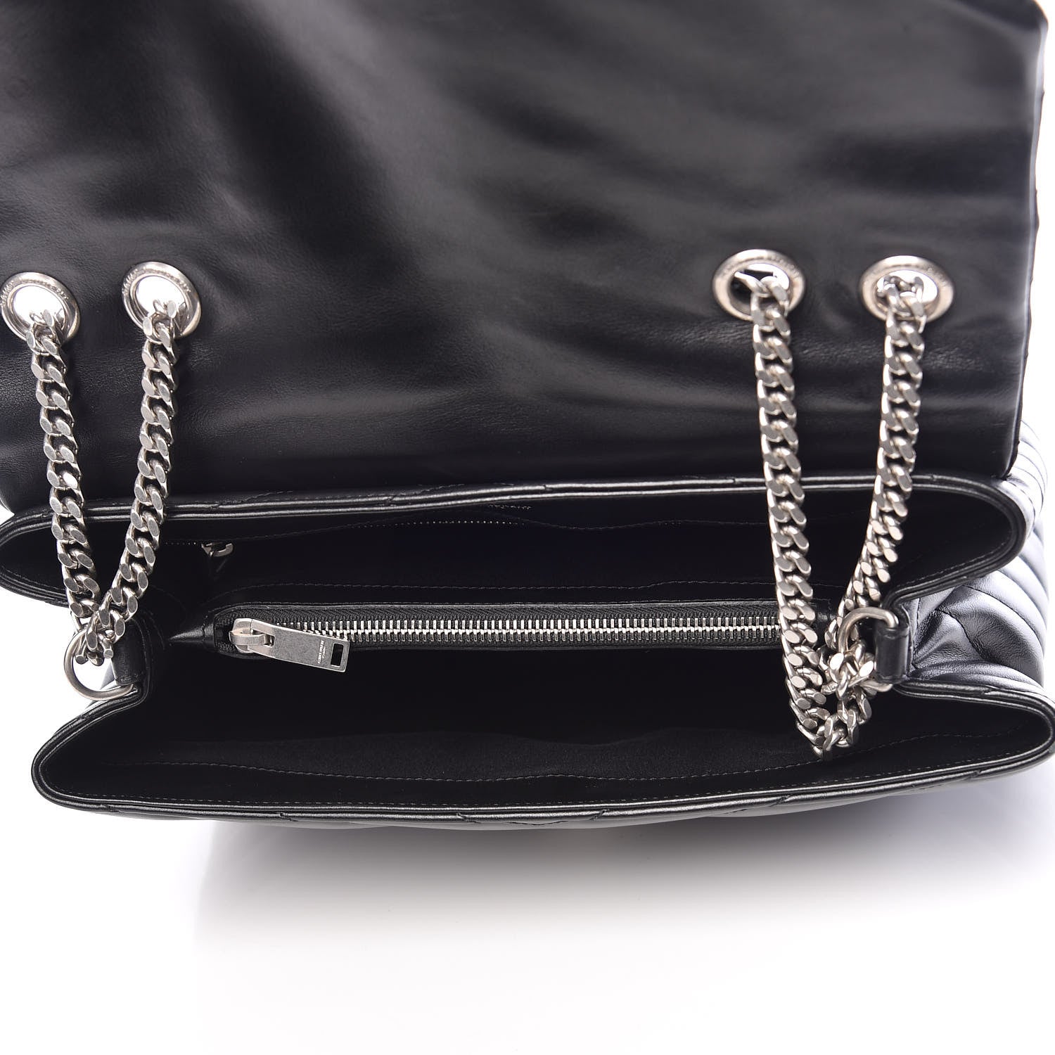 Saint Laurent Calfskin Y Quilted Monogram Medium Loulou Chain Satchel Black 5 of 10