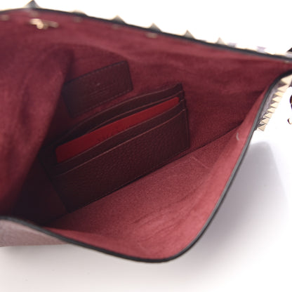 Valentino Garavani Pebbled Calfskin Medium Rockstud Envelope Flat Wristlet Pouch Rubin 5 of 8