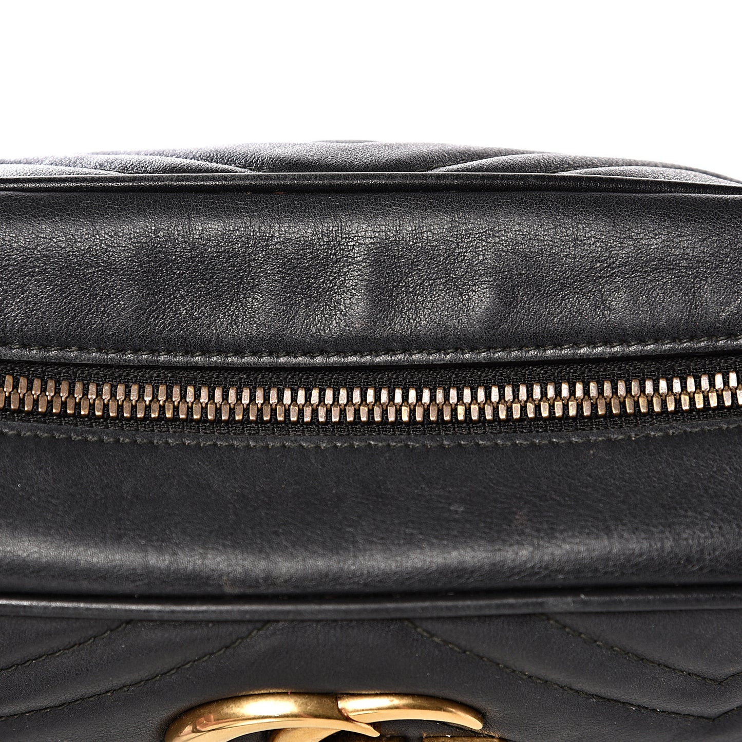 Calfskin Matelasse Small GG Marmont Chain Shoulder Bag Black
