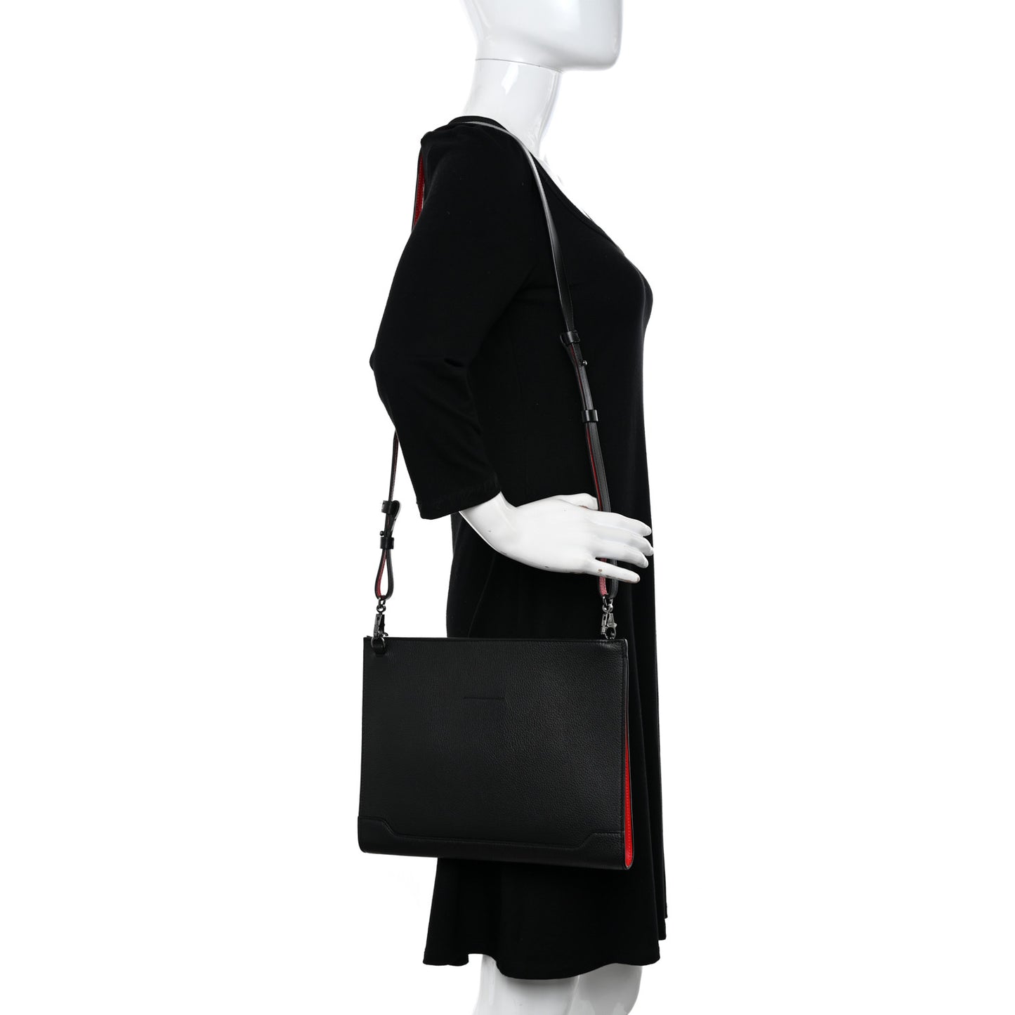 Calfskin Skypouch Crossbody Clutch Black