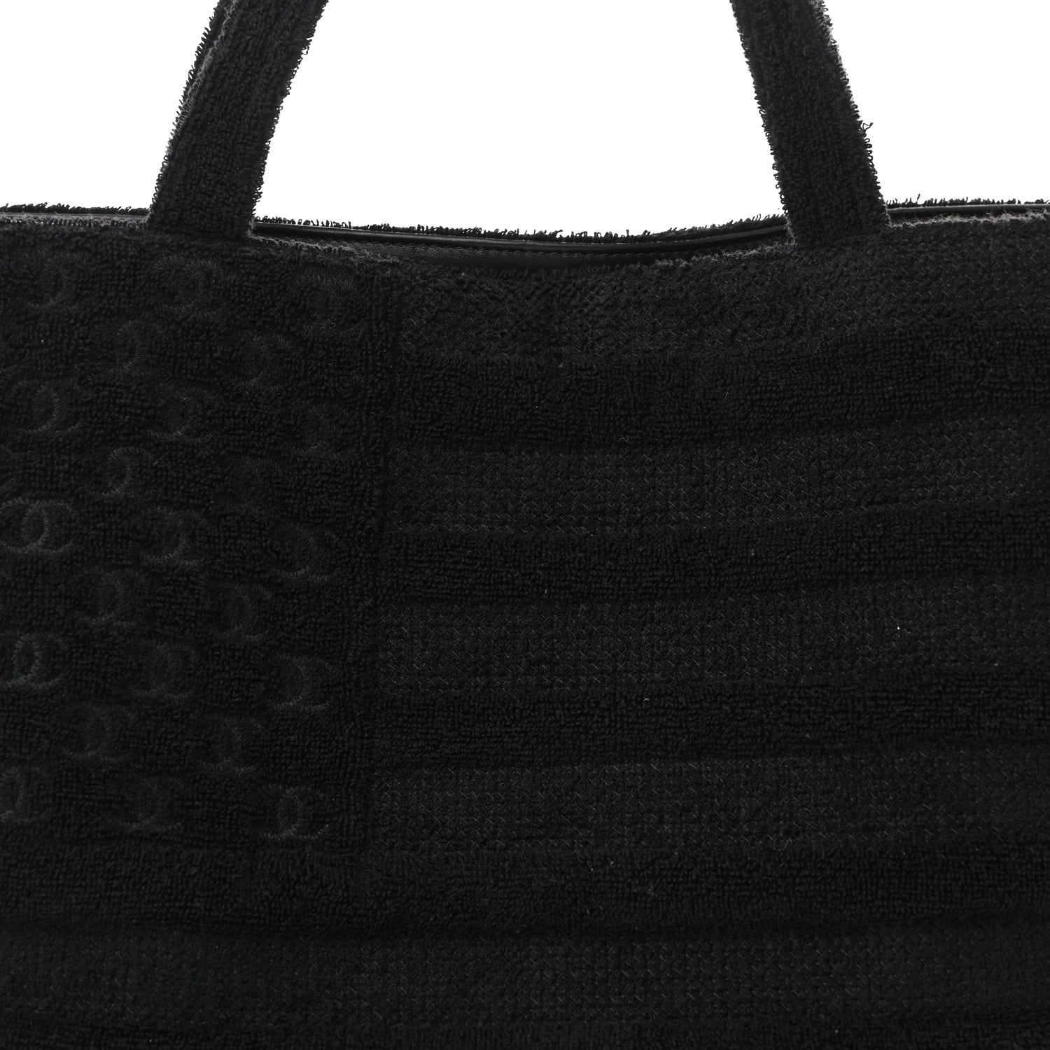 Chanel Terry Cotton Flag CC Beach Tote Towel Set Black 9 of 12