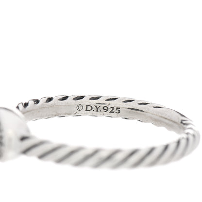 David Yurman Sterling Silver Diamond Petite Pave Oval Ring 52 6 4 of 7
