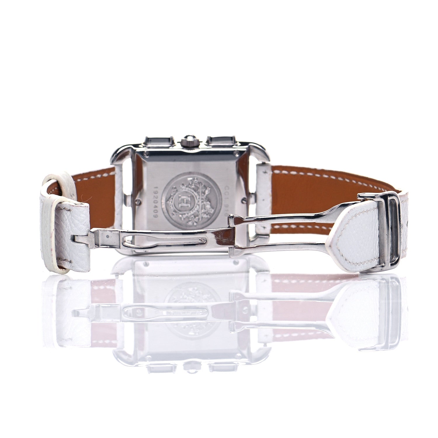 Hermes Stainless Steel Epsom 31mm Cape Cod Chrono Quartz Watch Blanc 5 of 5