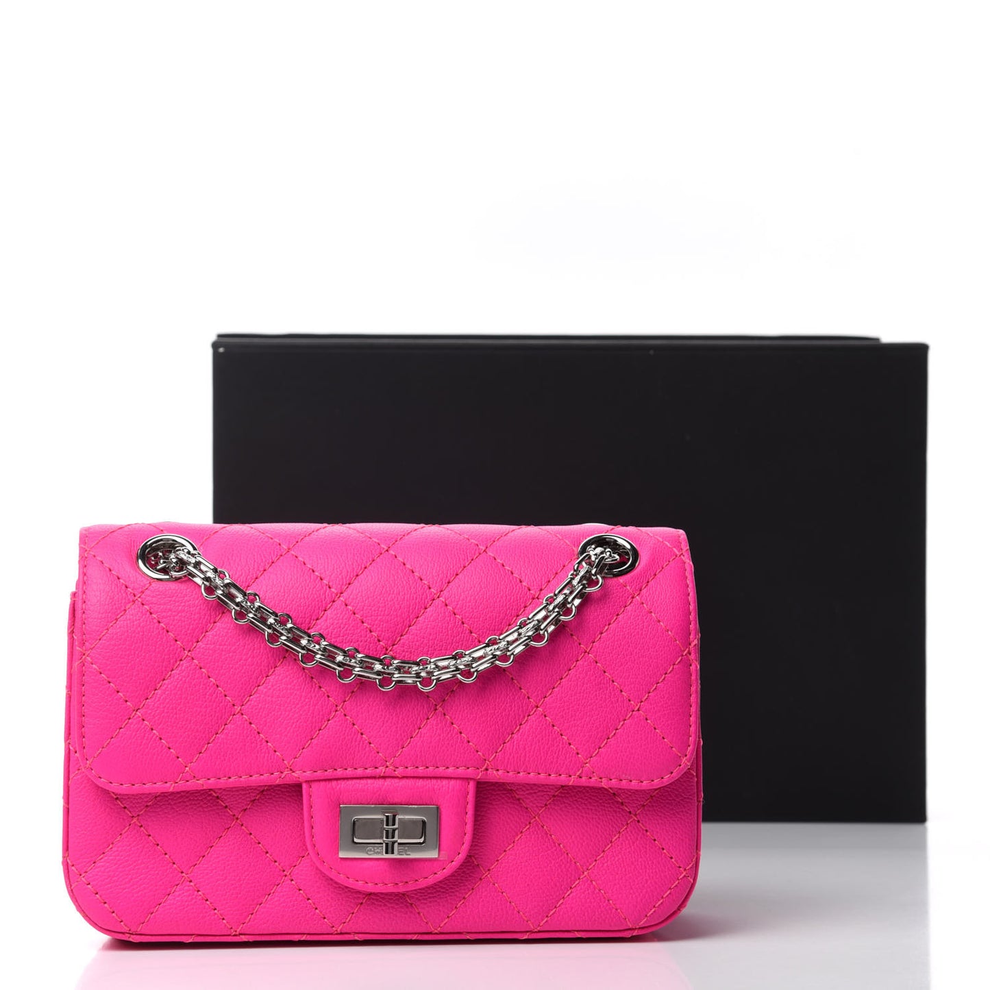 Goatskin Quilted 2.55 Reissue Mini Flap Fluorescent Pink