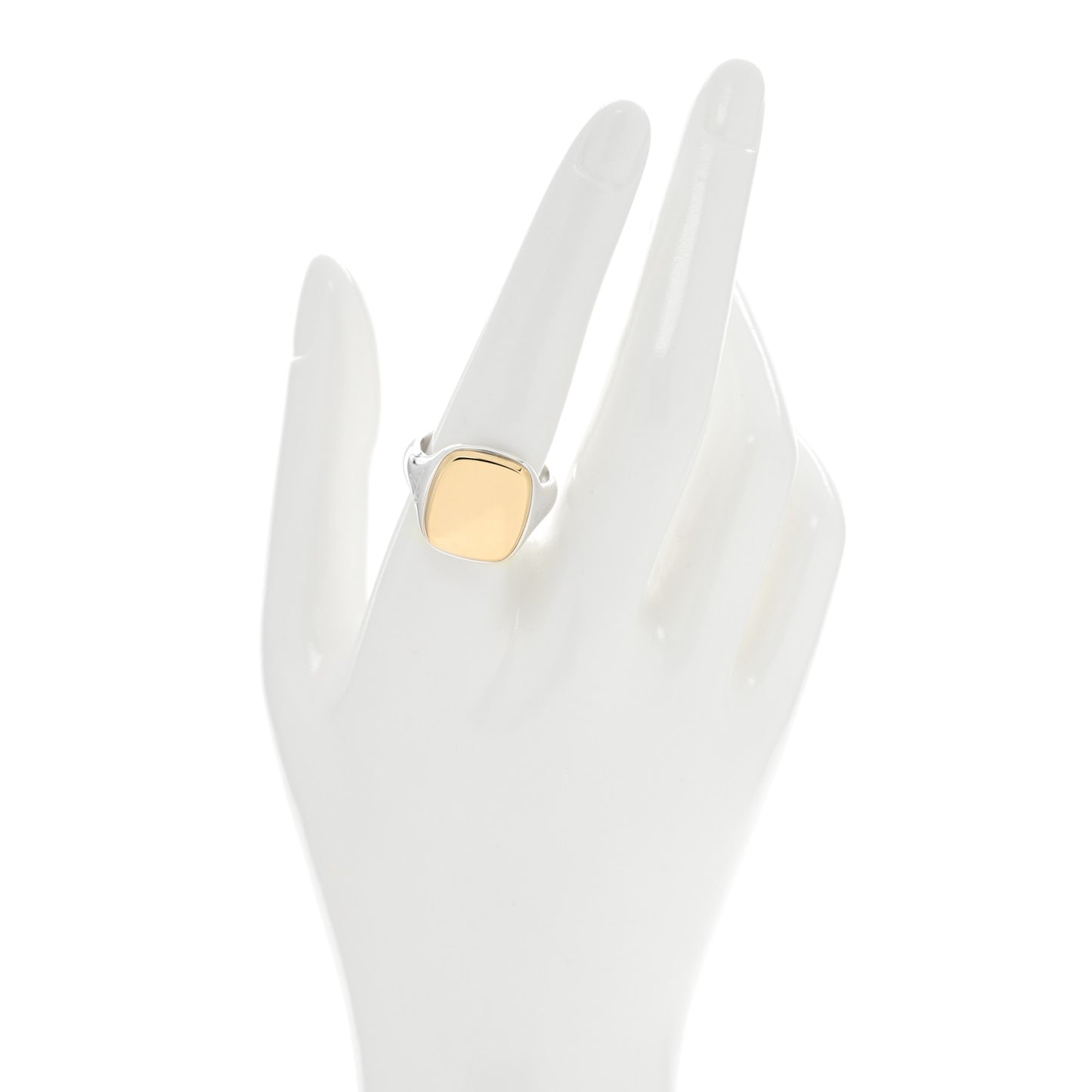 Sterling Silver 18K Yellow Gold Signet Ring 60 9