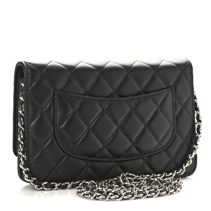 Chanel Lambskin Quilted Wallet On Chain WOC Black 3 of 10