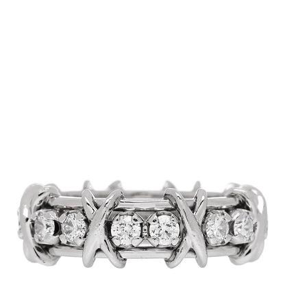 Tiffany Platinum Diamond 1.33ct Schlumberger Sixteen Stone Ring 56 7.75 1 of 4