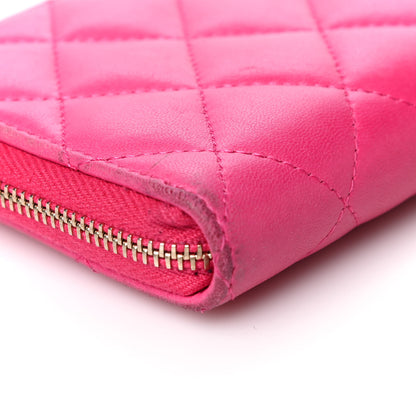 Chanel Lambskin Quilted Small Zip Around Wallet Pink 11 of 14