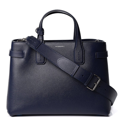 Burberry Derby Calfskin Vintage Check Medium Banner Tote Regency Blue 1 of 9