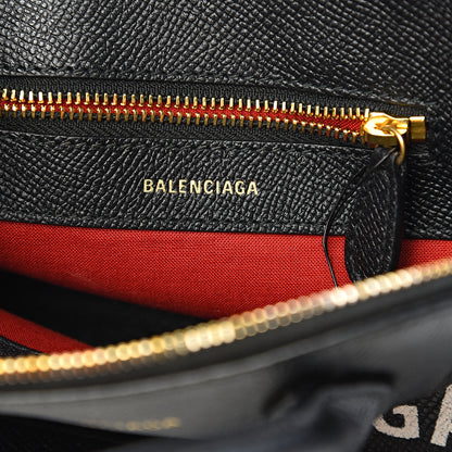 Balenciaga Signature Grained Calfskin XXS Ville Top Handle Bag Black White 5 of 10
