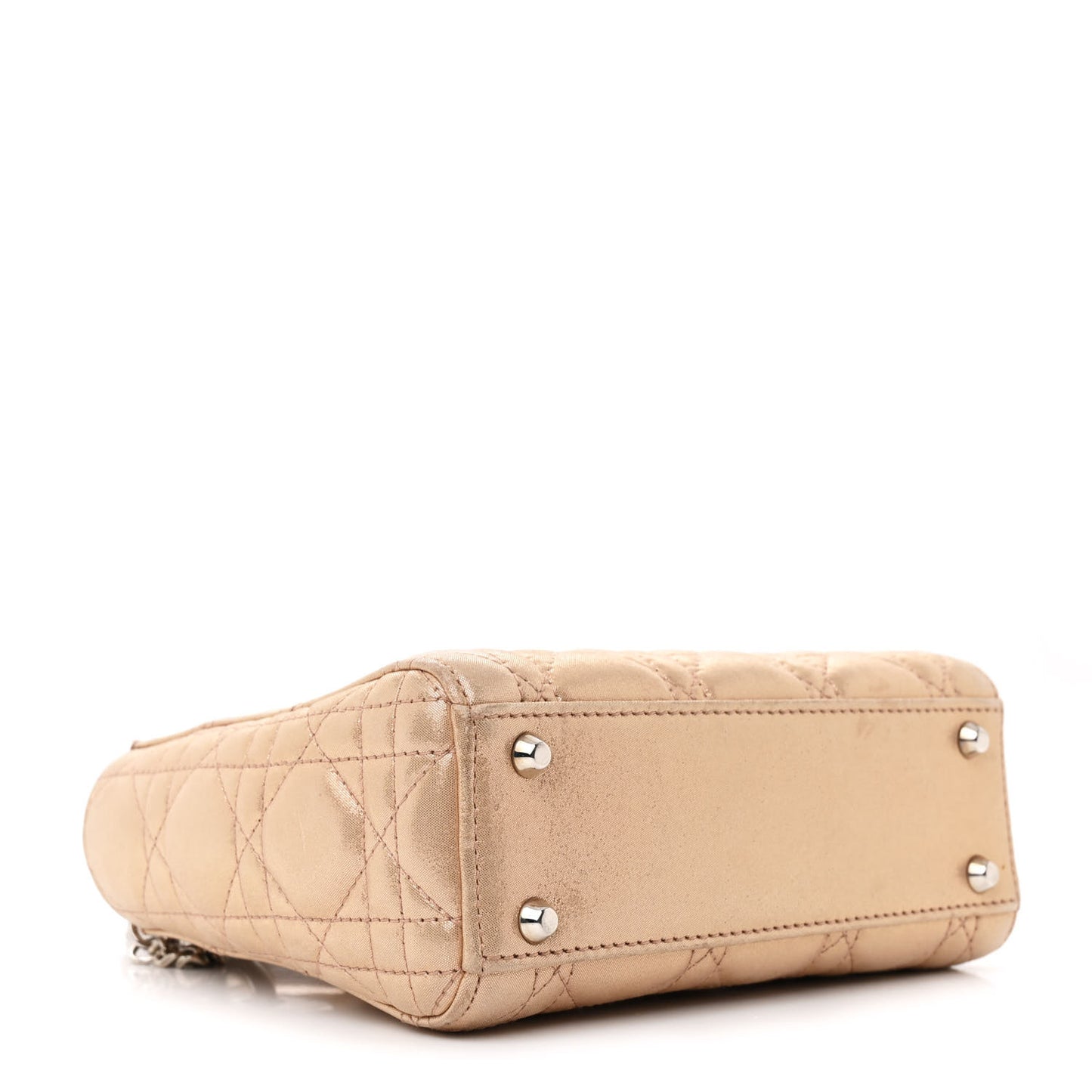 Metallic Nubuck Cannage Mini Lady Dior Gold