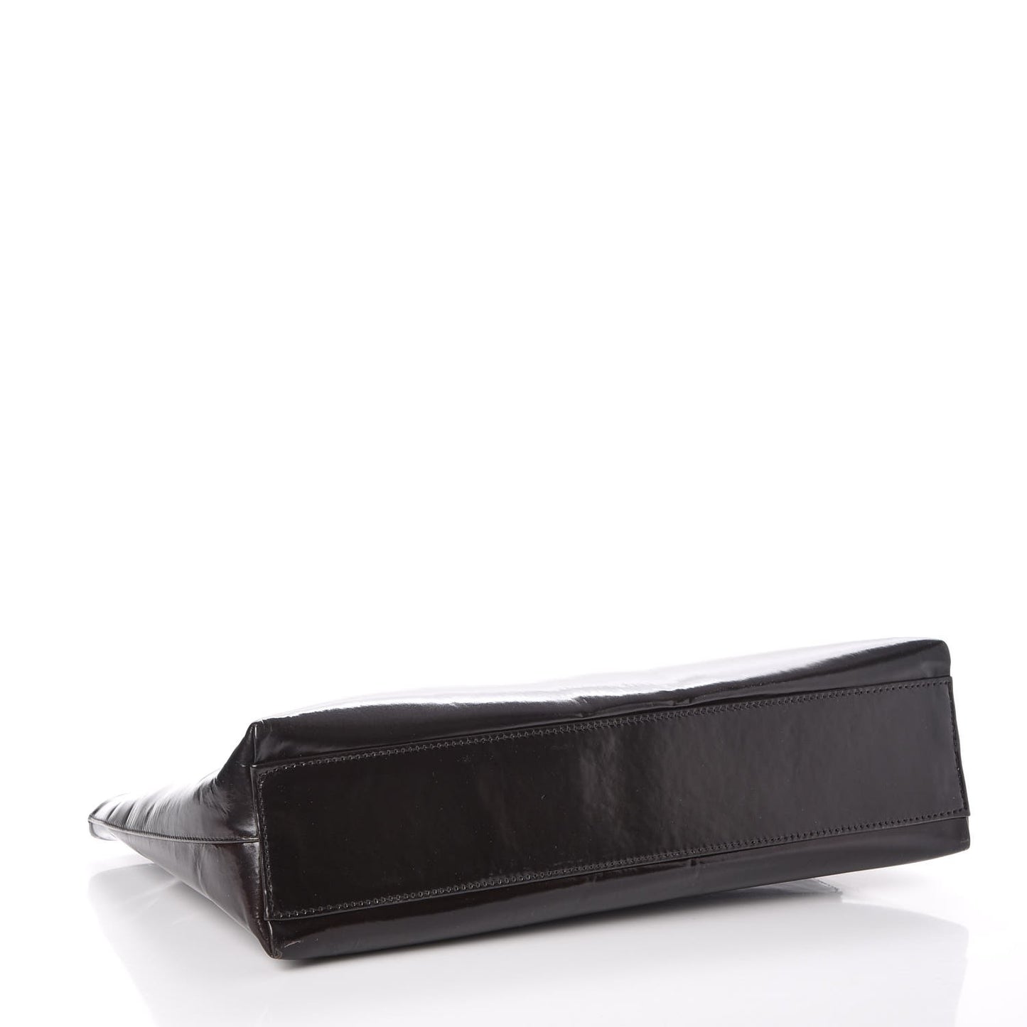 Patent Bijoux Chain Shoulder Bag Brown