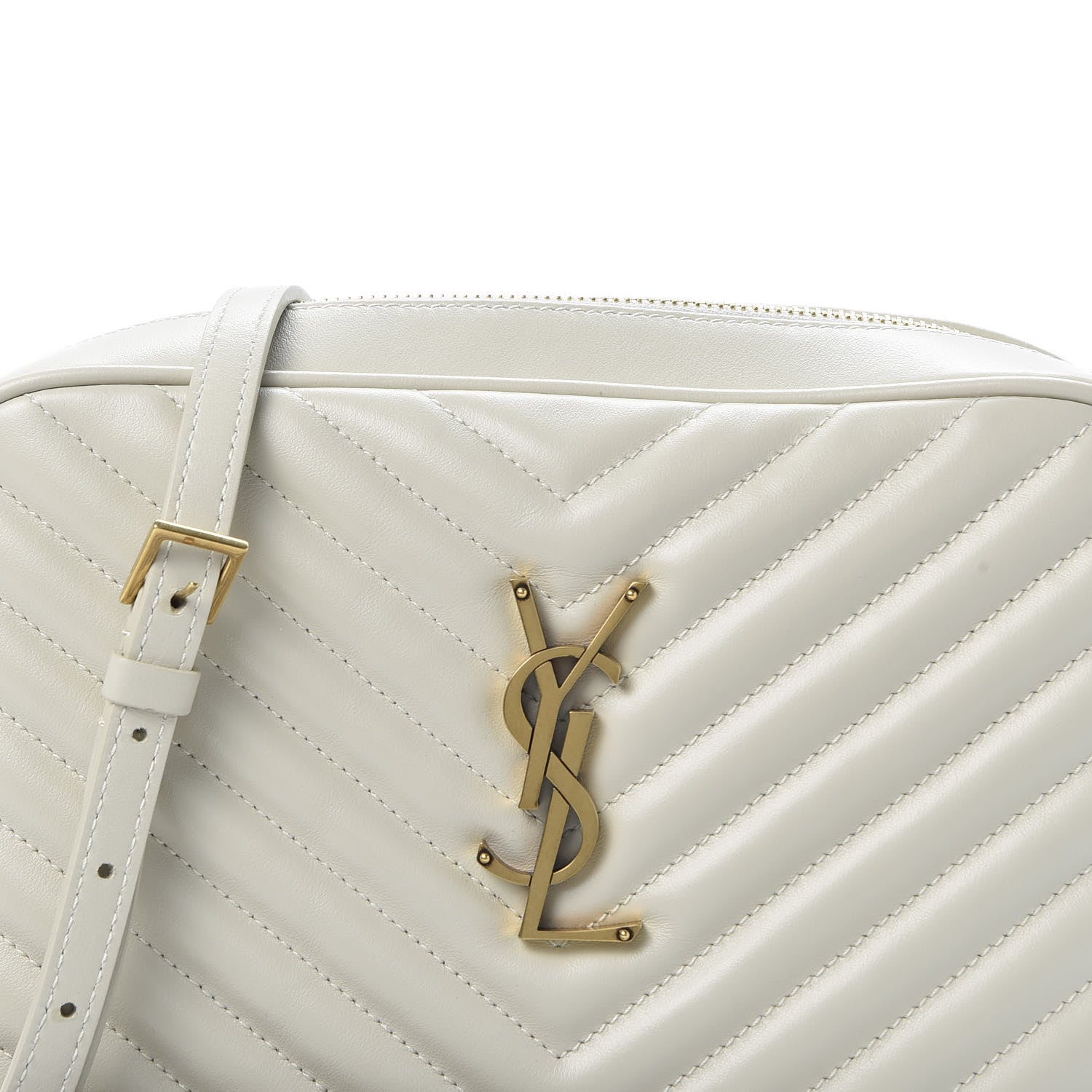 Saint Laurent Calfskin Matelasse Monogram Lou Camera Bag Crema Soft 9 of 9