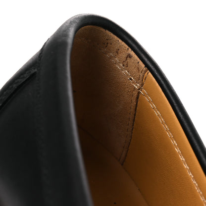 Hermes Glazed Calfskin Womens Fanny Loafers 36 Black 11 of 12