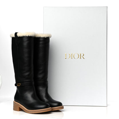 Christian Dior Calfskin Shearling D-Furious Boots 37 Black 18 of 20