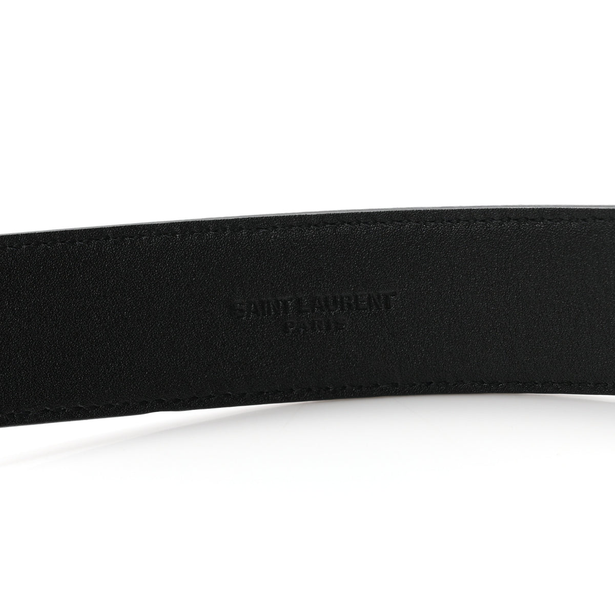 Saint Laurent Lambskin Monogram Cassandre Square Buckle Belt 85 34 Black 6 of 7