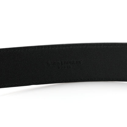 Saint Laurent Lambskin Monogram Cassandre Square Buckle Belt 85 34 Black 6 of 7