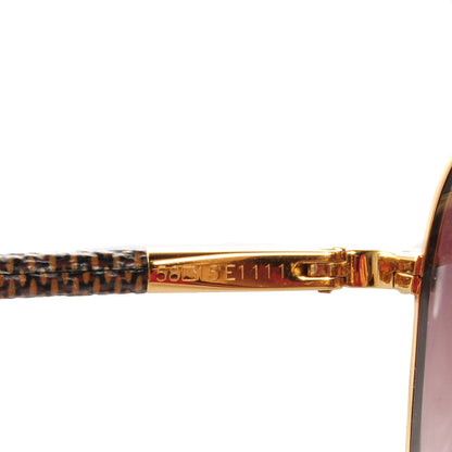 Louis Vuitton Damier Ebene Conspiration Pilote Sunglasses Z0202U Gold 5 of 5