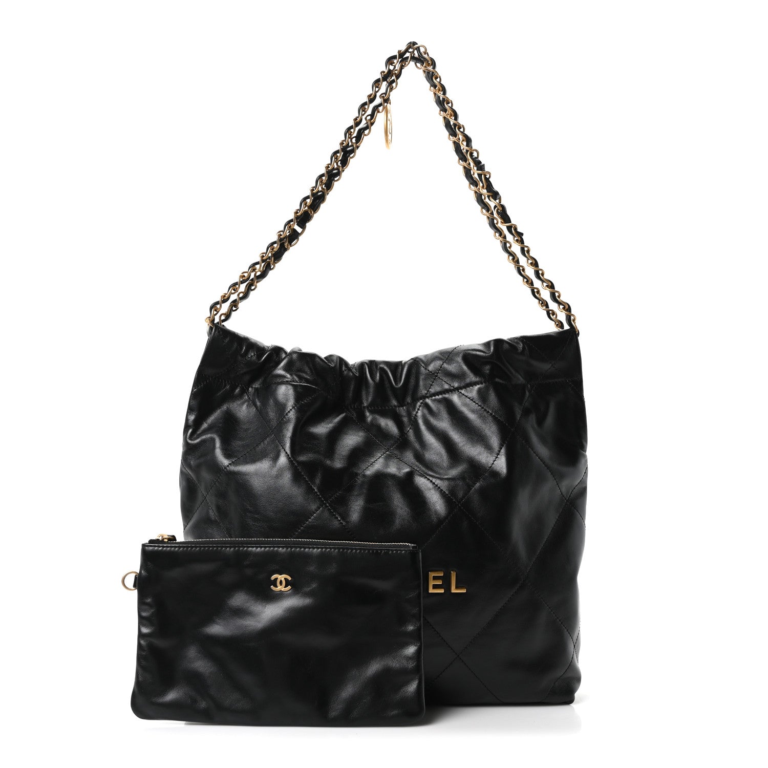 Chanel Shiny Calfskin Quilted Small Chanel 22 Black 3 of 11