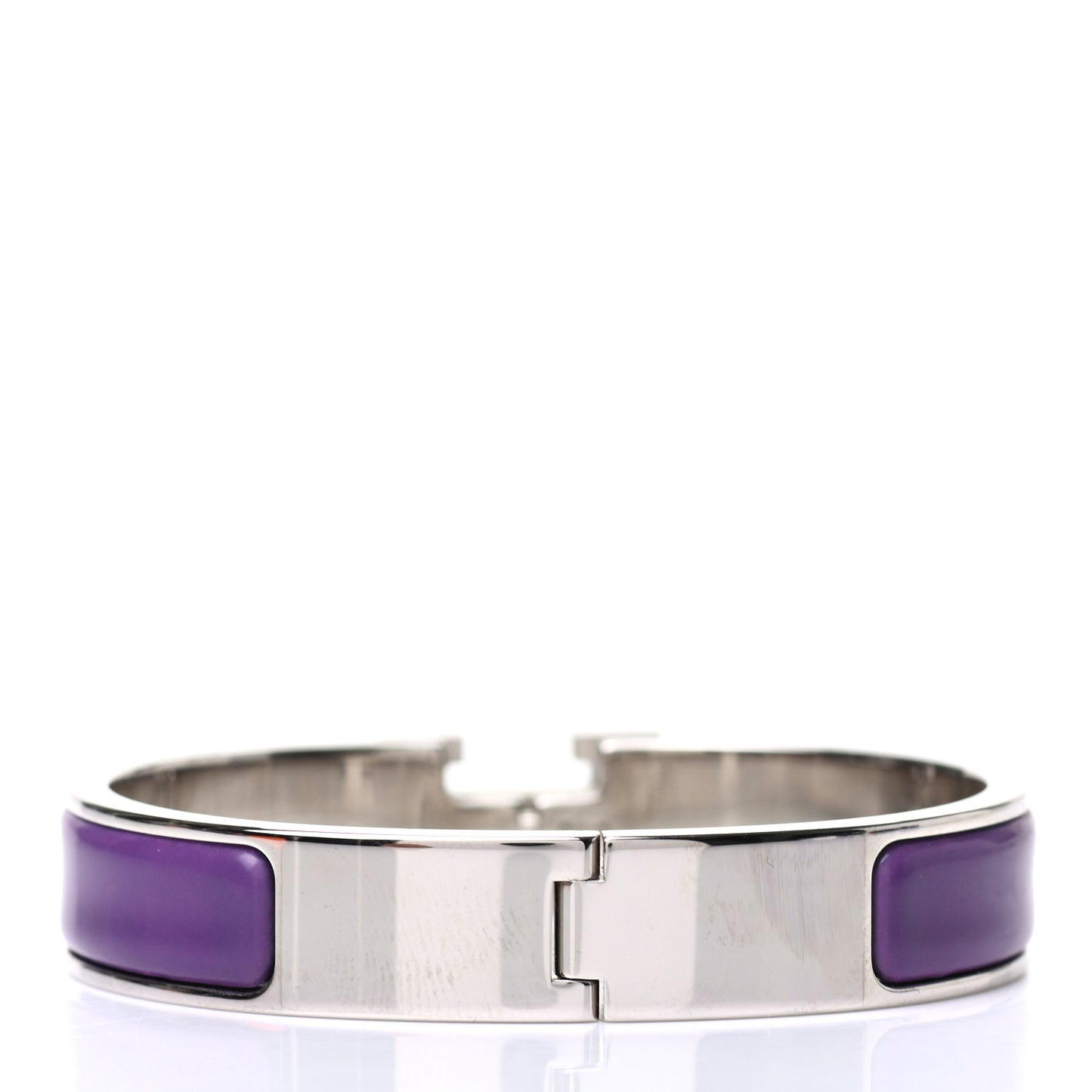 Enamel Narrow Clic Clac H Bracelet PM Pourpre