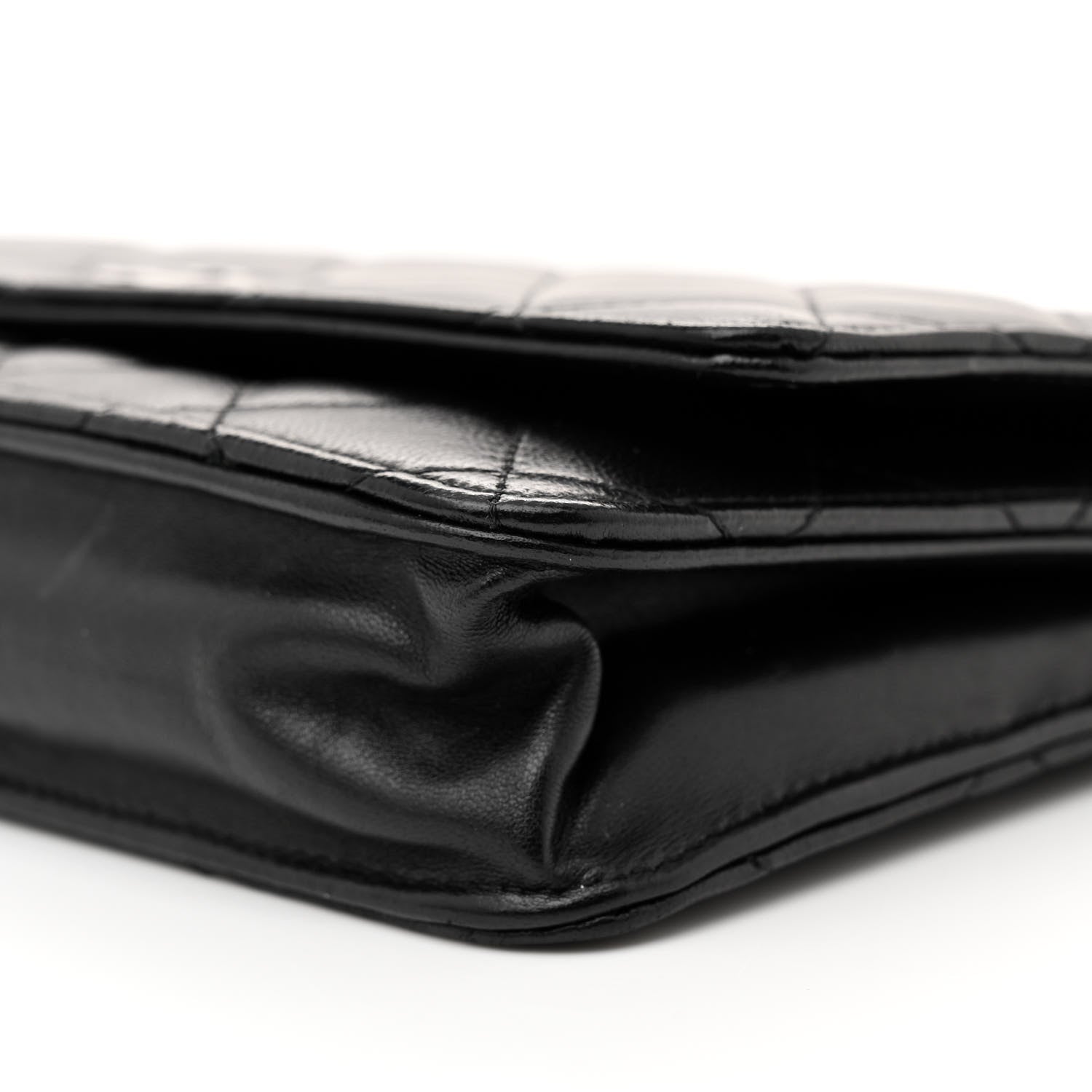Chanel Lambskin Quilted Wallet On Chain WOC Black 10 of 11