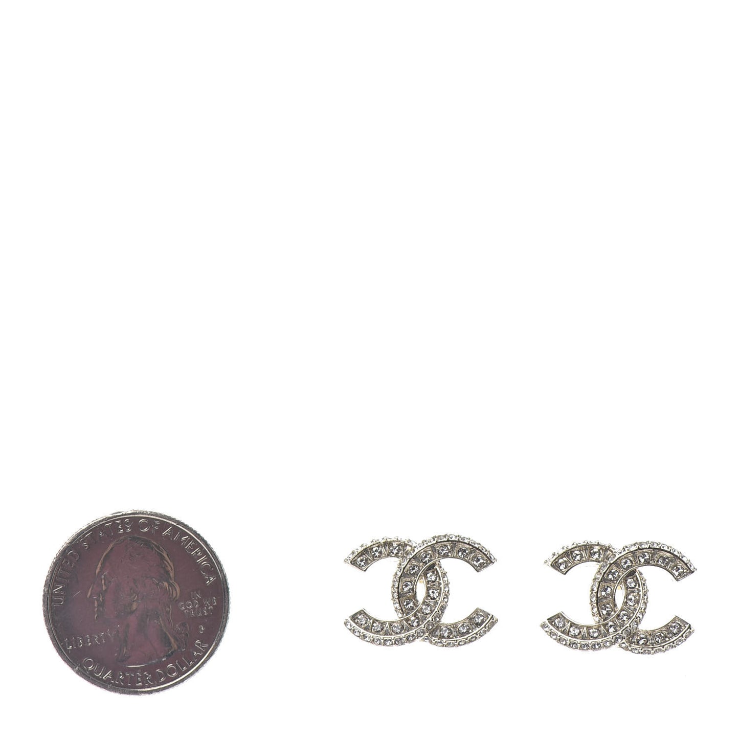 Crystal Timeless CC Earrings Light Gold
