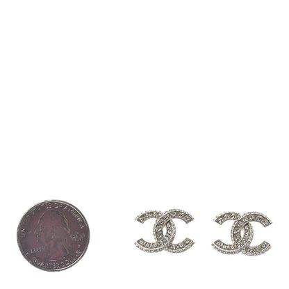Chanel Crystal Timeless CC Earrings Light Gold 2 of 4