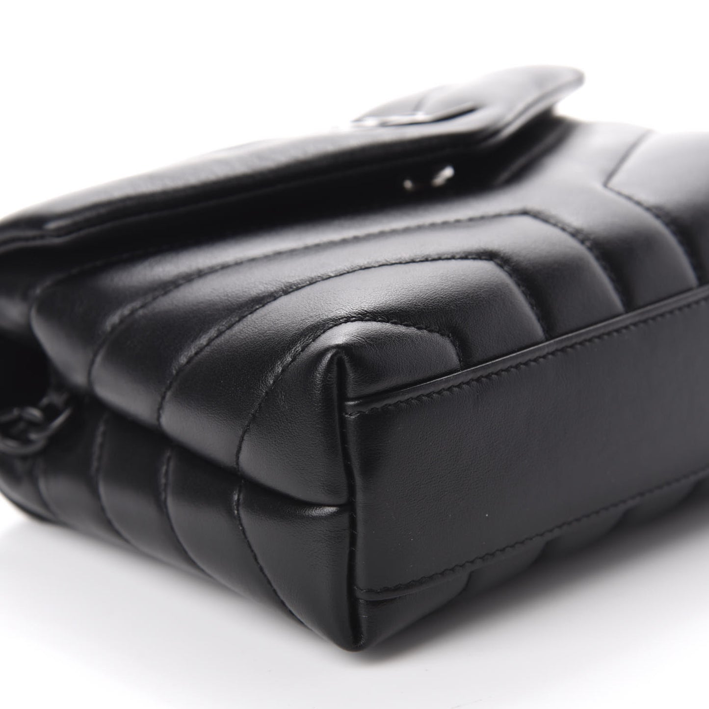 Calfskin Y Quilted Monogram Toy Loulou Crossbody Bag Black