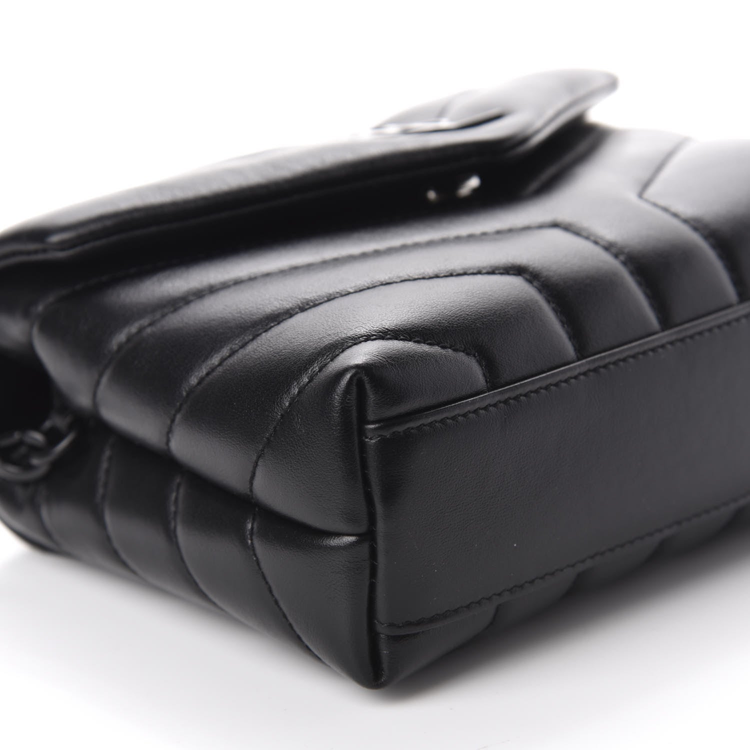 Saint Laurent Calfskin Y Quilted Monogram Toy Loulou Crossbody Bag Black 6 of 12