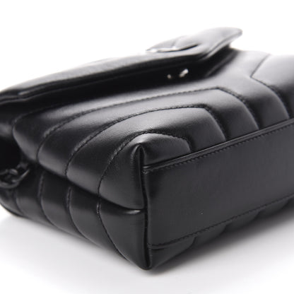 Saint Laurent Calfskin Y Quilted Monogram Toy Loulou Crossbody Bag Black 6 of 12