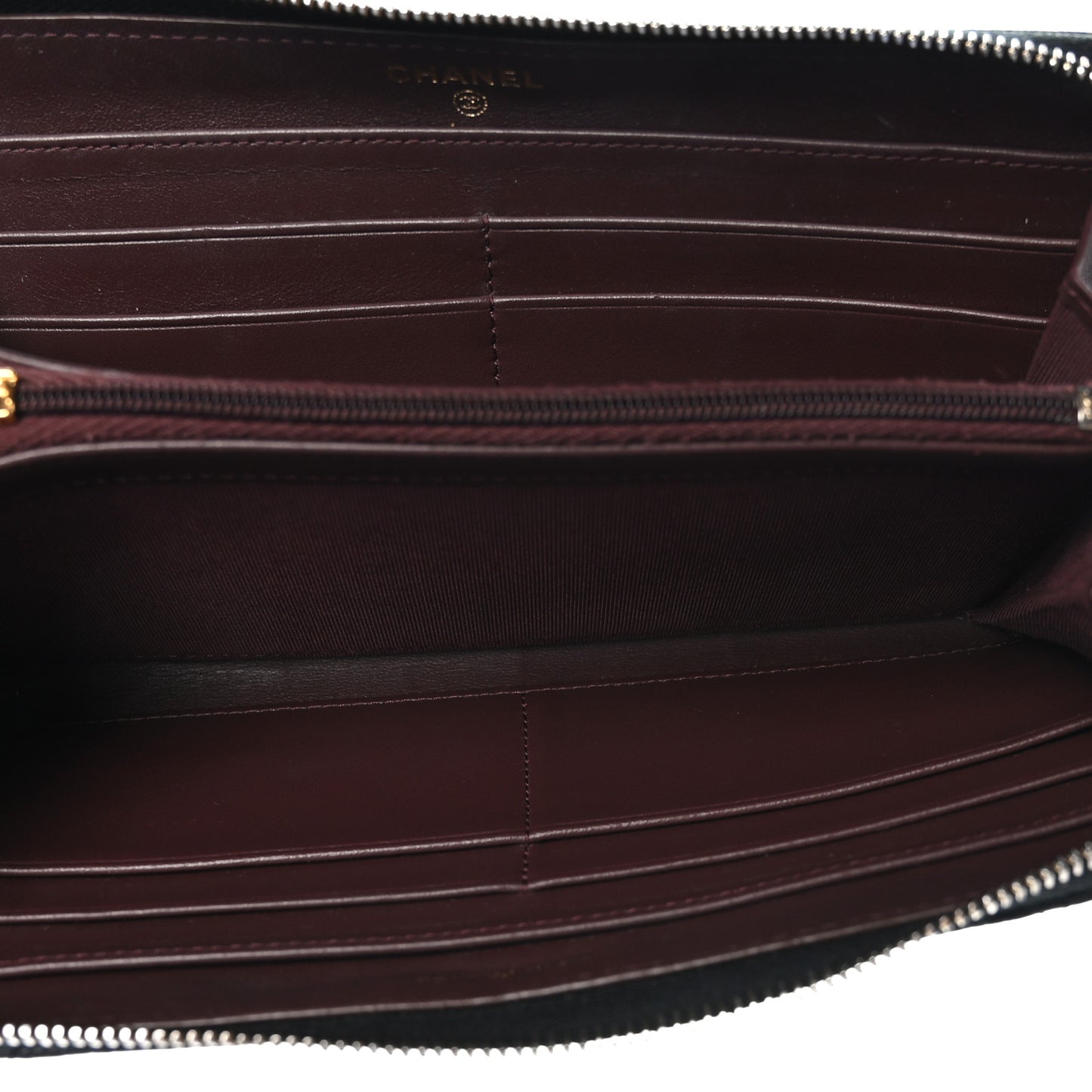 Caviar Quilted Large Gusset Zip Around Wallet Black