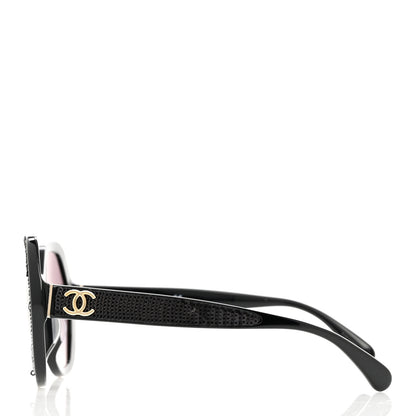 Chanel Acetate Sequin Round Sunglasses 5451-A Black 3 of 9