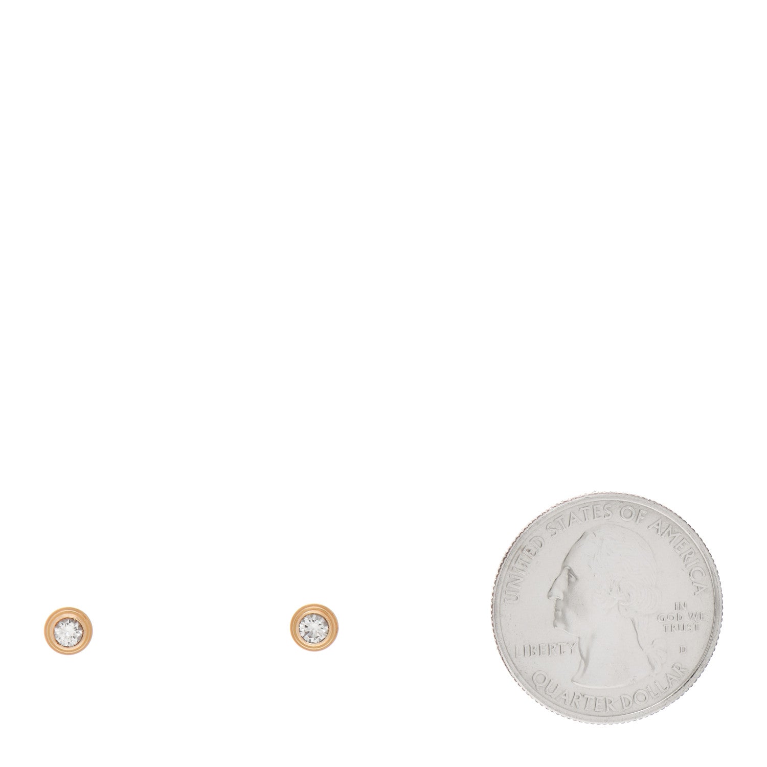 Cartier 18K Pink Gold Diamond MM D'Amour Earrings 2 of 3