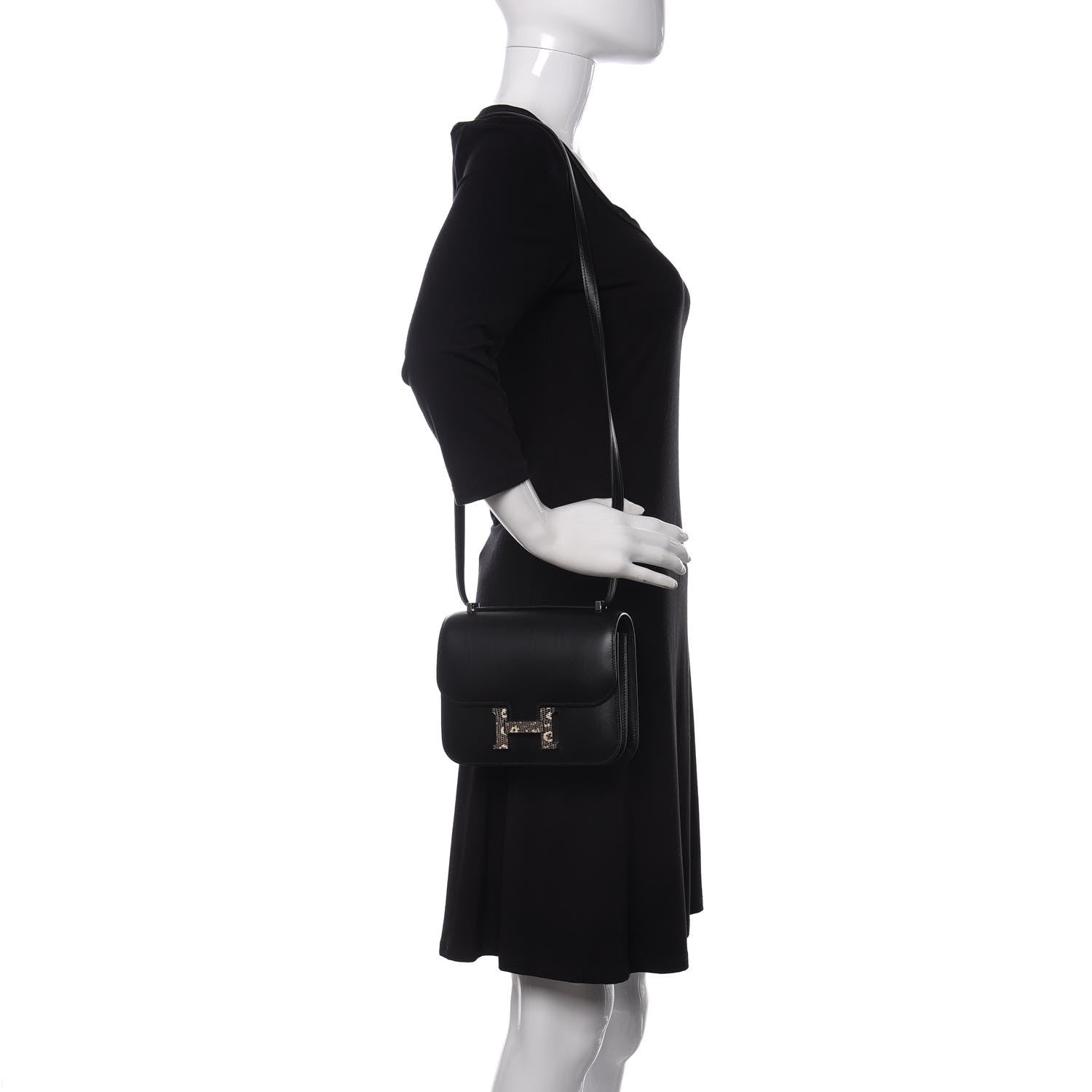 Hermes Veau Monsieur Lizard Constance 18 Black Ombre 2 of 10