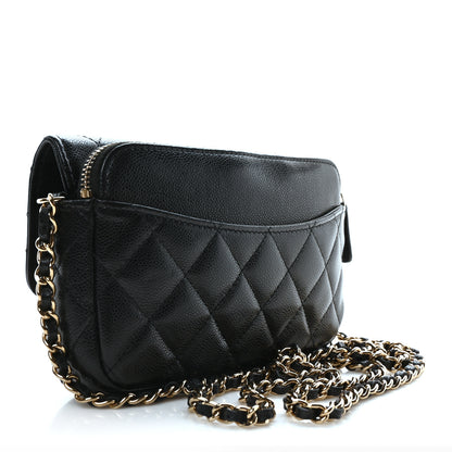 Chanel Caviar Quilted Flap Phone Holder With Chain Black 3 of 11