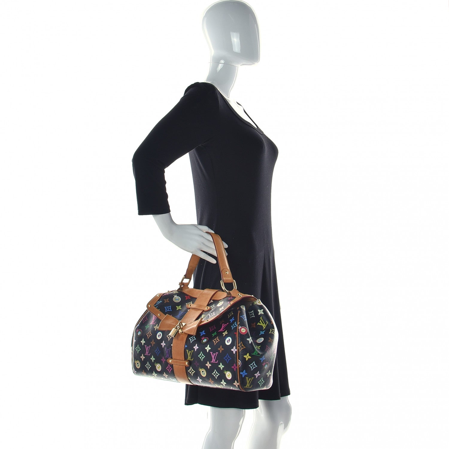 Louis Vuitton Monogram Multicolor Murakami Eye Love You Black 2 of 40