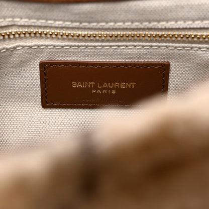 Saint Laurent Suede Shearling Patchwork Monogram Medium Jamie Brown Beige 5 of 10