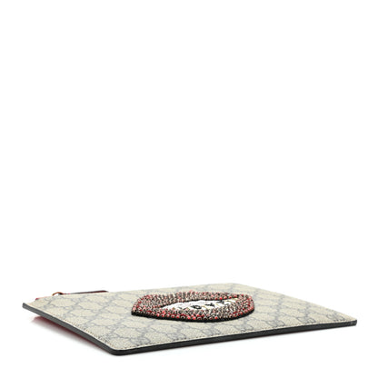 Gucci GG Supreme Monogram Merveilles Lips Zip Pouch Hibiscus Red 4 of 10
