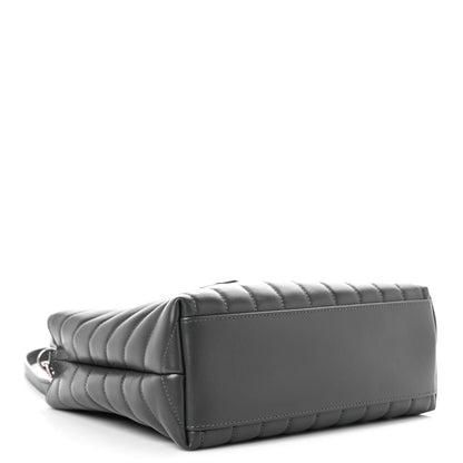 Saint Laurent Calfskin Y Quilted Monogram Small Loulou Shopper Grey 4 of 11
