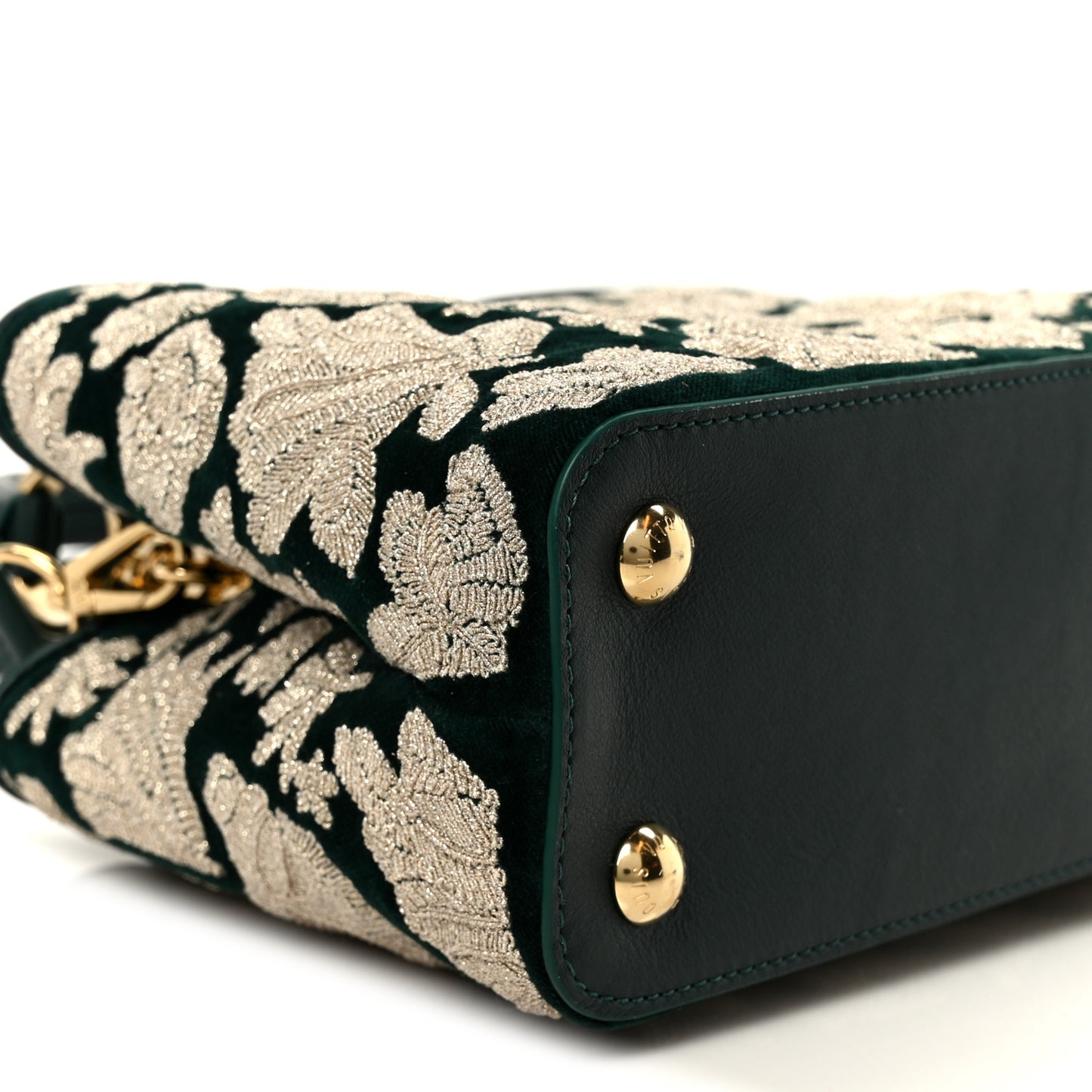 Velvet Embroidery Capucines BB Green
