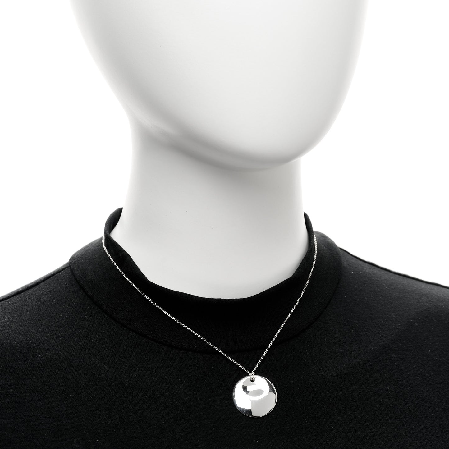Sterling Silver Elsa Peretti Round Disc Pendant Necklace