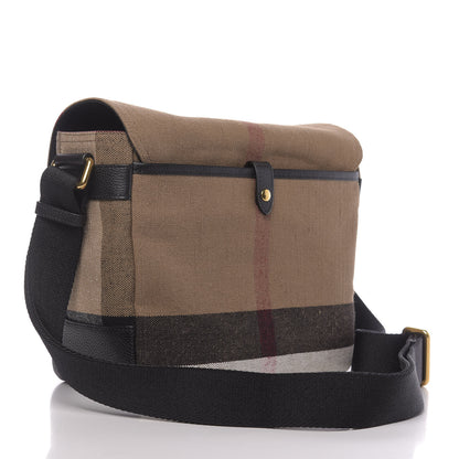 Burberry Canvas Mega Check Large Baildon Messenger Bag Black 3 of 9