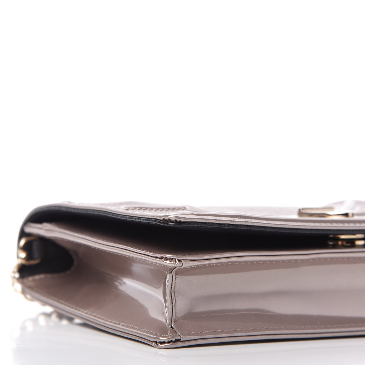Christian Dior Metallic Patent Micro-Cannage Diorama Wallet on Chain Pouch Hyper Pink 6 of 10