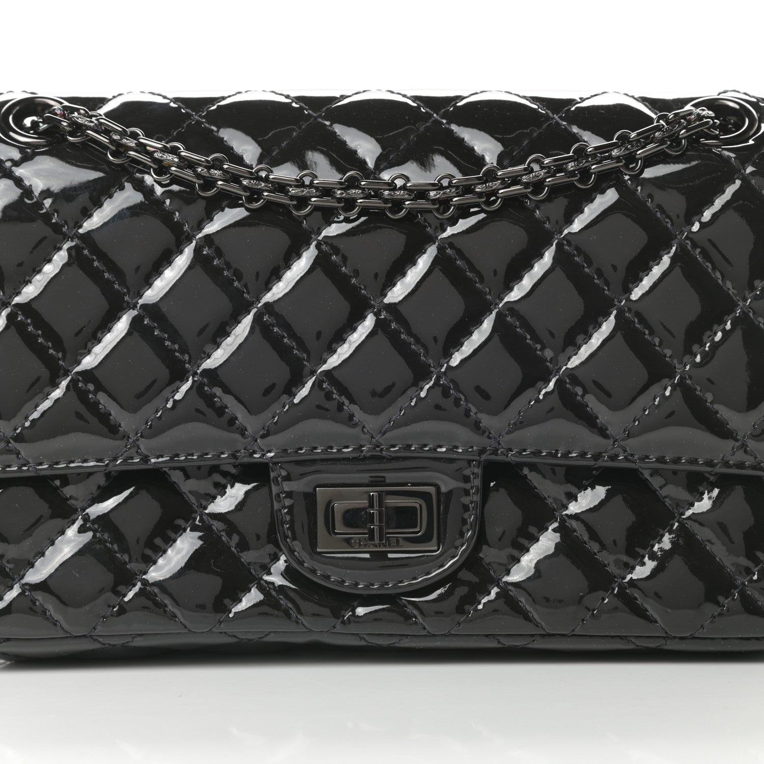 Chanel Patent Calfskin Quilted 2.55 Reissue 225 Flap So Black 8 of 14