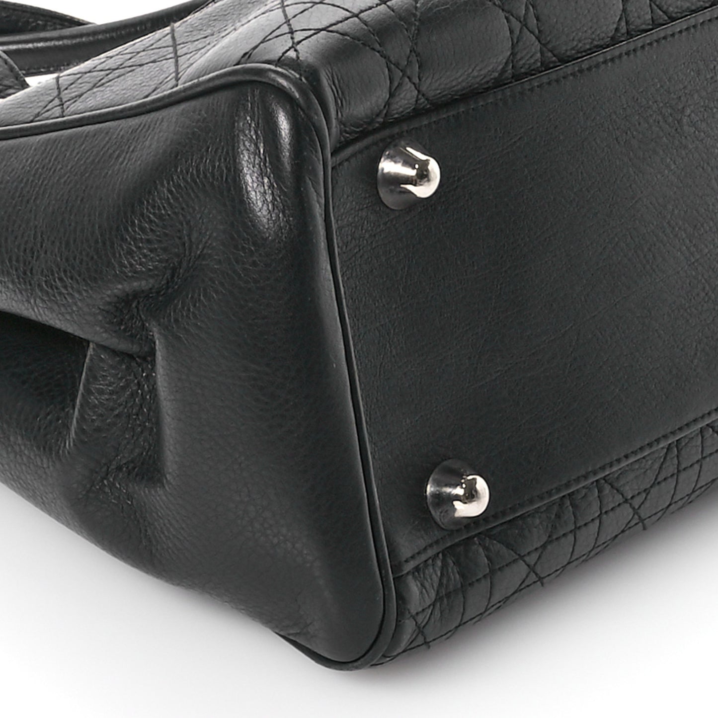 Calfskin Cannage D Buckle Tote Black