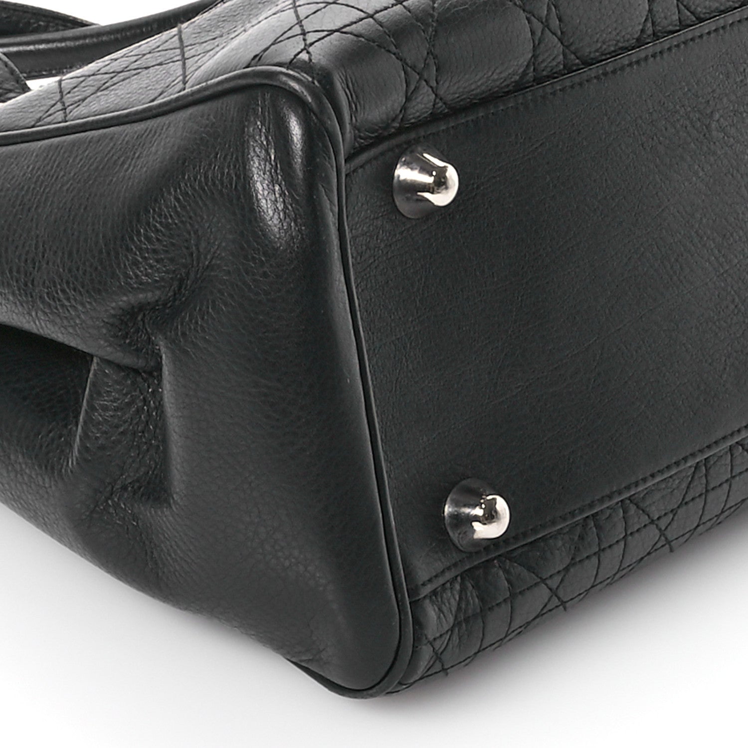 Christian Dior Calfskin Cannage D Buckle Tote Black 9 of 13
